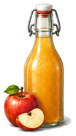 Illustrated bottle of fresh pressed juice